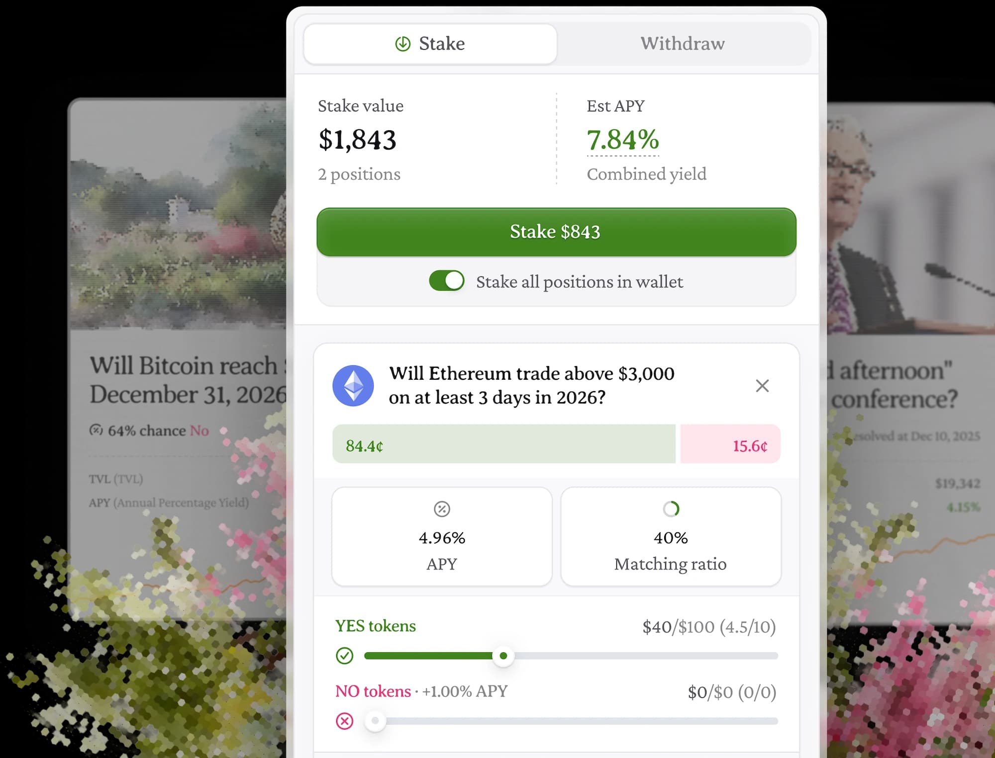 Robin Markets staking interface preview